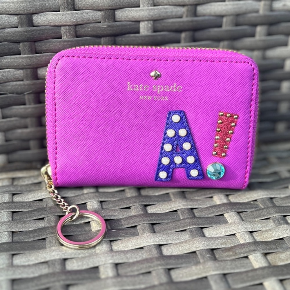 Kate Spade Hartley Cassidy Leather With Initial “A”  Small Wallet - Picture 3 of 11